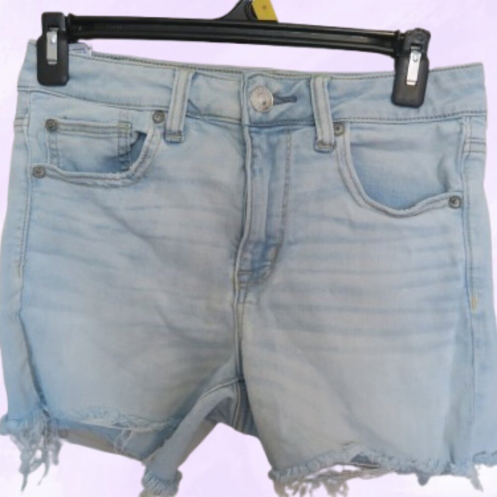 American Eagle Outfitters next level stretch hi-rise shortie jeans in blue 6